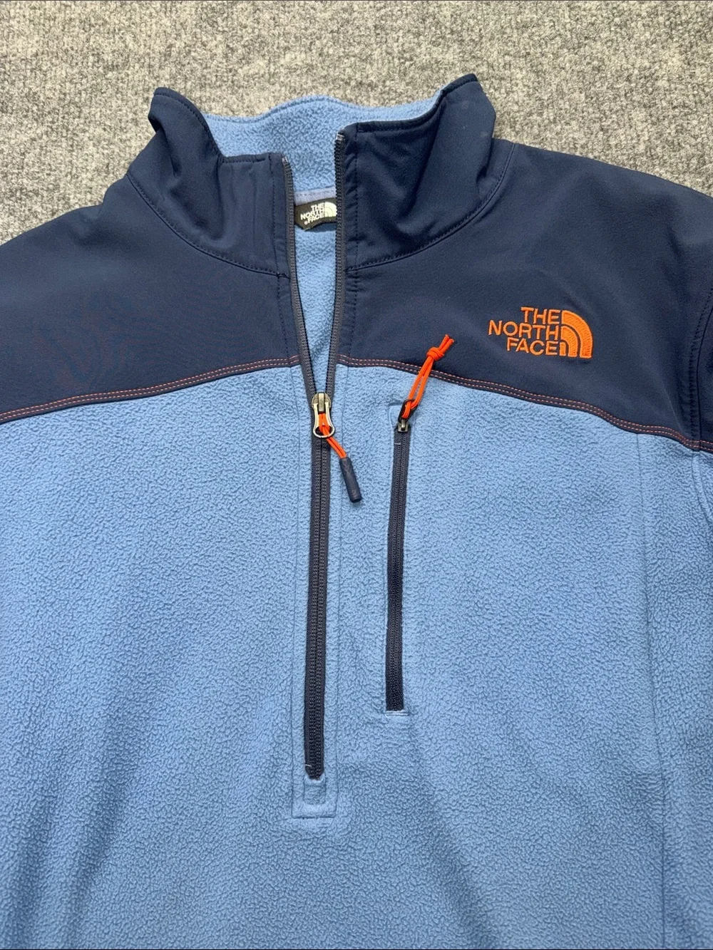 The North Face Light Blue & Navy Half-Zip Fleece Pullover